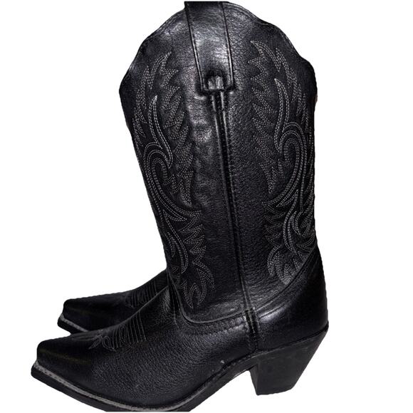 Masterson Boot-Womens Size 7 Wide Cowgirl Embroidered Western Black RB3431 - Picture 2 of 13